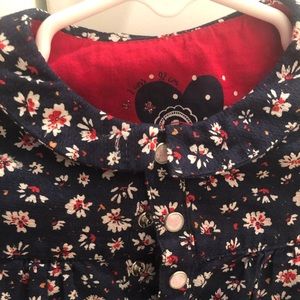French brand Sergent Major blue floral blouse.